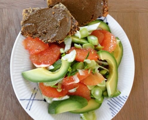 Grape, fennikel og avocado salat